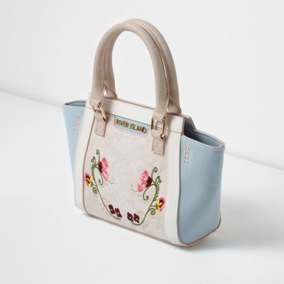 Girls floral embroidered winged tote bag
